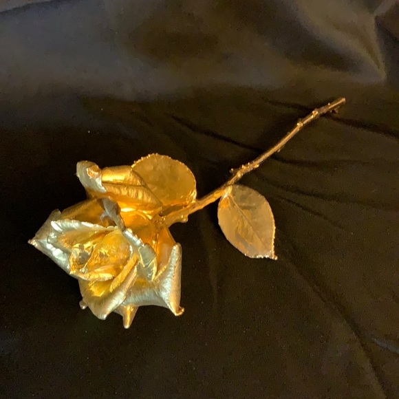 24kt gold dipped real long stem rose - Picture 1 of 10
